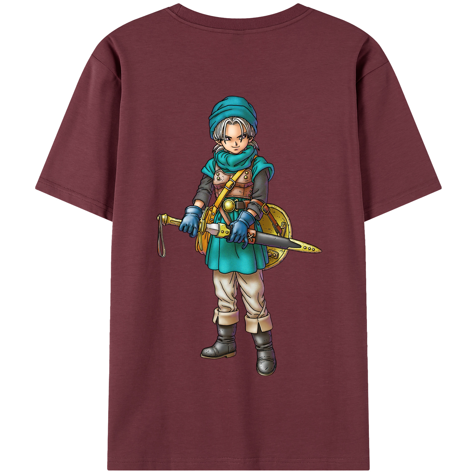（画像用） ドラゴンクエスト Doragon Kuesuto Dragon Quest 綿100％半袖Tシャツ（背面プリント）
